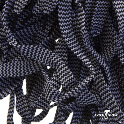 Шнурки #107-07, плоские 130 см, двухцветные цв.серый/чёрный - купить в Сарапуле. Цена: 23.03 руб.