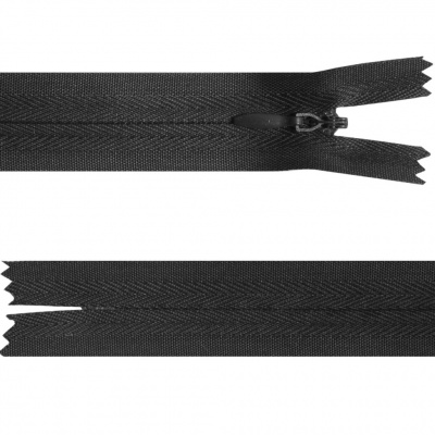 Молния потайная Т3, 18 см, полиэстер, цвет чёрный - купить в Сарапуле. Цена: 4.90 руб.