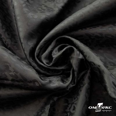 Ткань подкладочная Жаккард YP1416707, 90(+/-5) г/м2, шир.145 см, черный - купить в Сарапуле. Цена 241.46 руб.