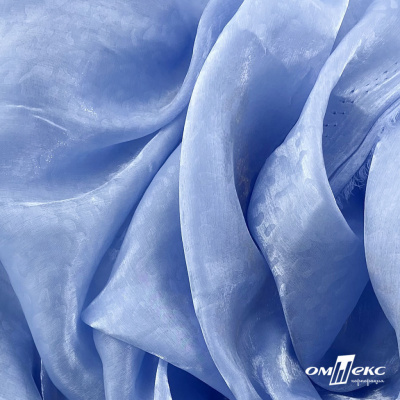 Плательная органза вытравка,100% полиэстр, шир. 150 см, #606 цв.-голубой - купить в Сарапуле. Цена 380.73 руб.