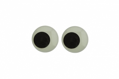Глазки для игрушек, круглые, с бегающими зрачками, 12 мм/упак.50+/-2 шт, цв. -черно-белые - купить в Сарапуле. Цена: 38.32 руб.