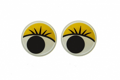 Глазки для игрушек, круглые, с бегающими зрачками, 15 мм/упак.50+/-2 шт, цв. -желтый - купить в Сарапуле. Цена: 113.01 руб.