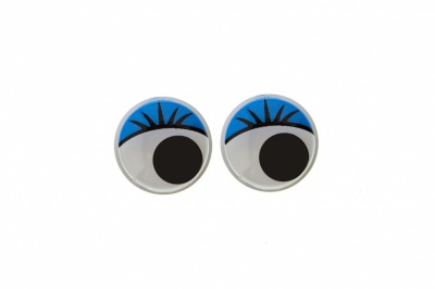 Глазки для игрушек, круглые, с бегающими зрачками, 8 мм/упак.50+/-2 шт, цв. -синий - купить в Сарапуле. Цена: 59.05 руб.