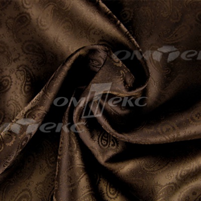 Ткань подкладочная жаккард Р14098, 19-1217/коричневый, 85 г/м2, шир. 150 см, 230T - купить в Сарапуле. Цена 166.45 руб.