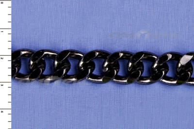 Цепь металл декоративная №9 (13,5*16,5) черная (10+/-1 м)  - купить в Сарапуле. Цена: 808.92 руб.