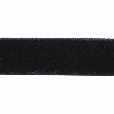 Лента бархатная нейлон, шир.12 мм, (упак. 45,7м), цв.03-черный - купить в Сарапуле. Цена: 448.27 руб.