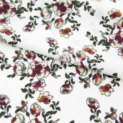 Плательная ткань "Фламенко" 23.1, 80 гр/м2, шир.150 см, принт растительный - купить в Сарапуле. Цена 264.56 руб.