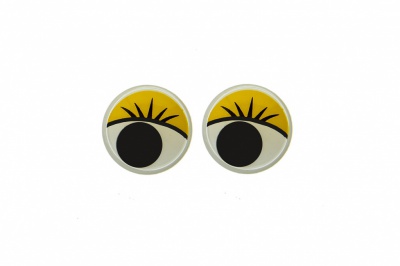 Глазки для игрушек, круглые, с бегающими зрачками, 8 мм/упак.50+/-2 шт, цв. -желтый - купить в Сарапуле. Цена: 59.05 руб.