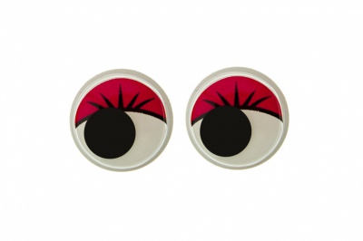 Глазки для игрушек, круглые, с бегающими зрачками, 12 мм/упак.50+/-2 шт, цв. -красный - купить в Сарапуле. Цена: 95.04 руб.
