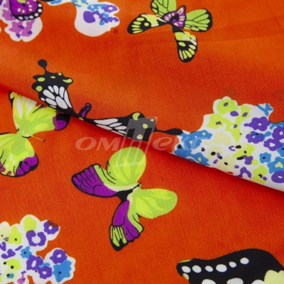 Плательная ткань "Софи" 7.1, 75 гр/м2, шир.150 см, принт бабочки - купить в Сарапуле. Цена 241.49 руб.
