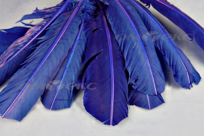 Декоративный Пучок из перьев, перо 23см/синий - купить в Сарапуле. Цена: 12.34 руб.