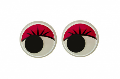 Глазки для игрушек, круглые, с бегающими зрачками, 15 мм/упак.50+/-2 шт, цв. -красный - купить в Сарапуле. Цена: 113.01 руб.